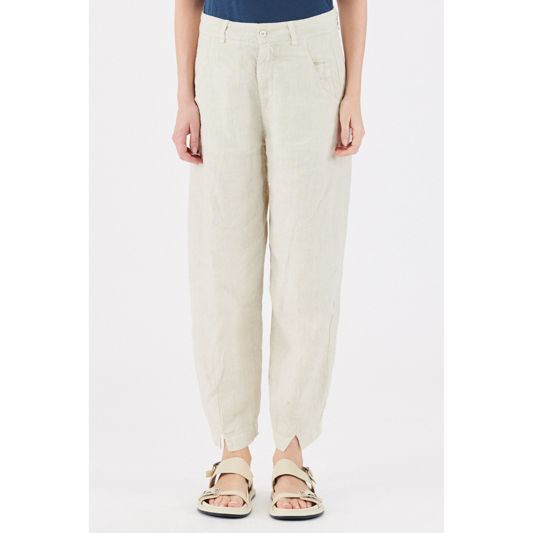 Linen Signature Pant in Ivory