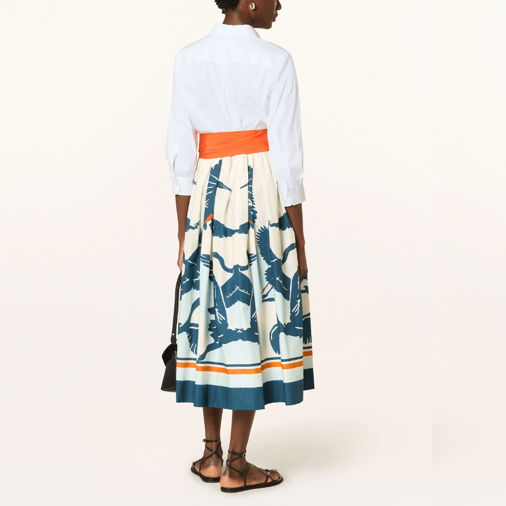 Sara Roka Elenat 85 Dress in Blue Heron and White – International designer fashion boutique Australia Riada Concept Woollahra