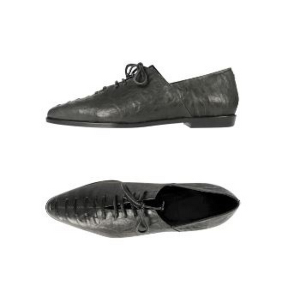 Stropicciato Leather Shoes in Nero