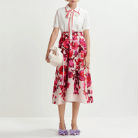 Essentiel Antwerp Harbour Floral Jacquard A-Line Midi Skirt in Off-White ESSENTIEL ANTWERP Designer fashion shop online and in store High End fashion boutique Sydney Australia Riada Concept