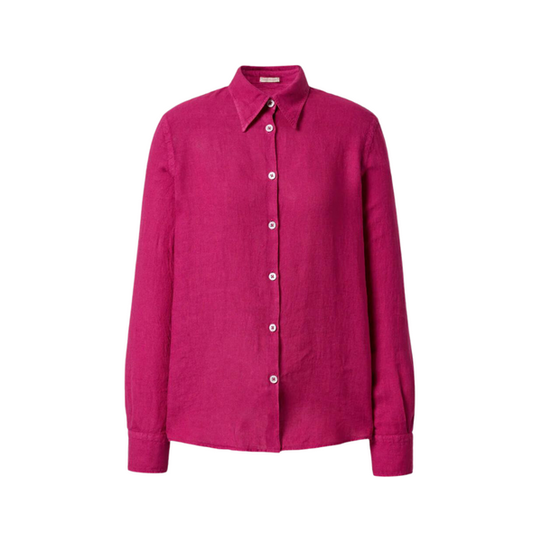 VIVIEN Linen Shirt in Raspberry