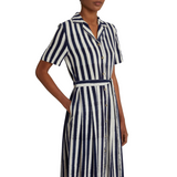 Claudia Ikat dress in Stripes Blue