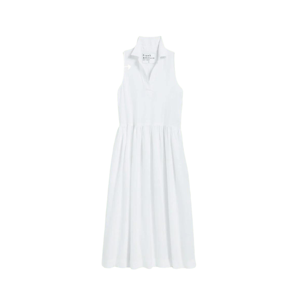 Daphne Sleeveless Popover Dress in white