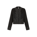 P.A.R.O.S.H. Cropped Embellished Wool Jacket in Black – International designer fashion boutique Australia Riada Concept Woollahra