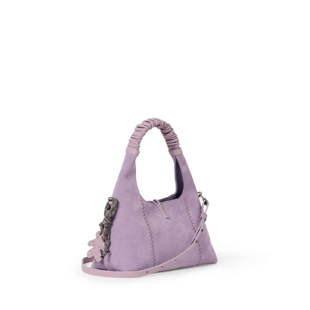 Henry Beguelin Paige Micro Softy Suede Bag in Lilla