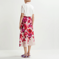 Essentiel Antwerp Harbour Floral Jacquard A-Line Midi Skirt in Off-White ESSENTIEL ANTWERP Designer fashion shop online and in store High End fashion boutique Sydney Australia Riada Concept