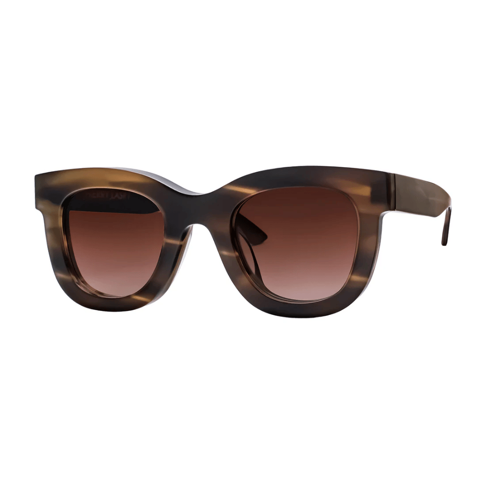 THIERRY LASRY Designer fashion shop online and in store High End fashion boutique Sydney Australia Riada Concept Thierry Lasry Gambly 49 Soft Cat-Eye Sunglasses in Green and Brown Stripe 3006
