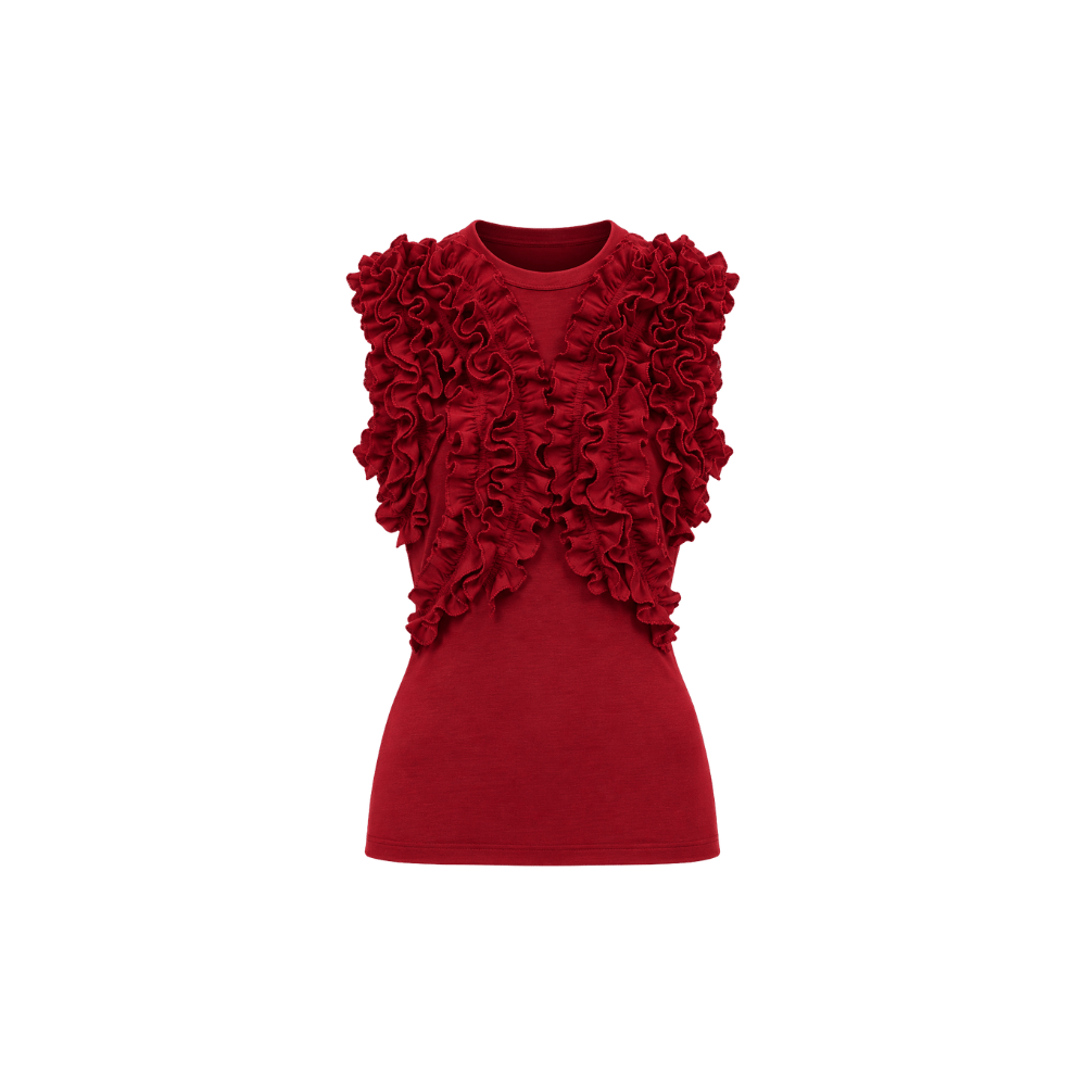 Vesna Sleeveless Jersey Top in Claret
