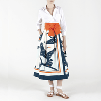 Sara Roka Elenat 85 Dress in Blue Heron and White – International designer fashion boutique Australia Riada Concept Woollahra