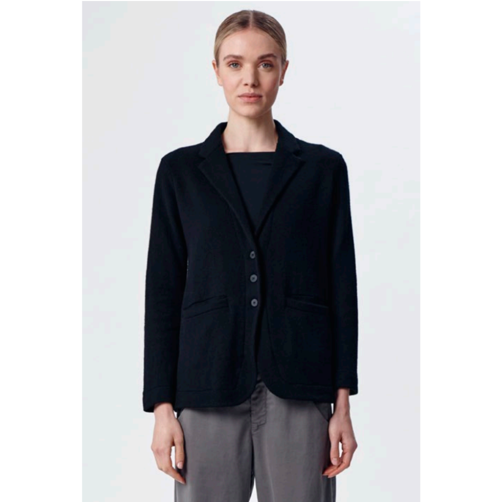 Three Button Longer Jacket in Black