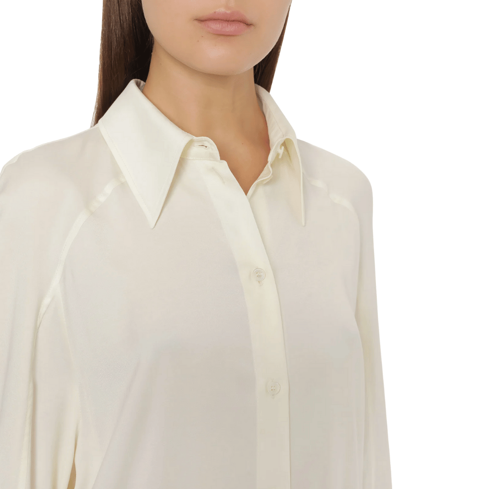 Alberta Ferretti Fluid Voluminous Sleeve Shirt in Ivory Alberta Ferretti Australia Stockist Australia Online Riada Concept Luxury Fashion Boutique