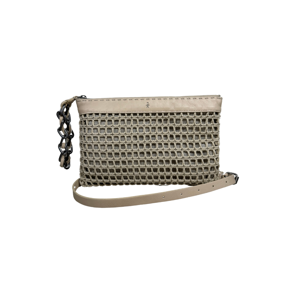 Bag zip clutch gioiello in corda