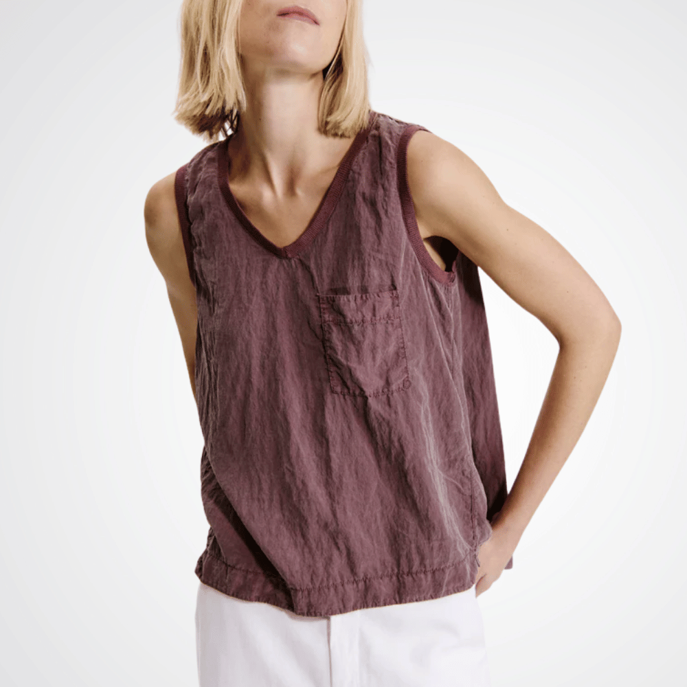 TRANSIT PAR SUCH Silk Comfort-Fit Tank Top in Mauve V313 Transit Par Such at Riada Concept Designer fashion shop online and in store High End fashion boutique Sydney Australia Riada Concept