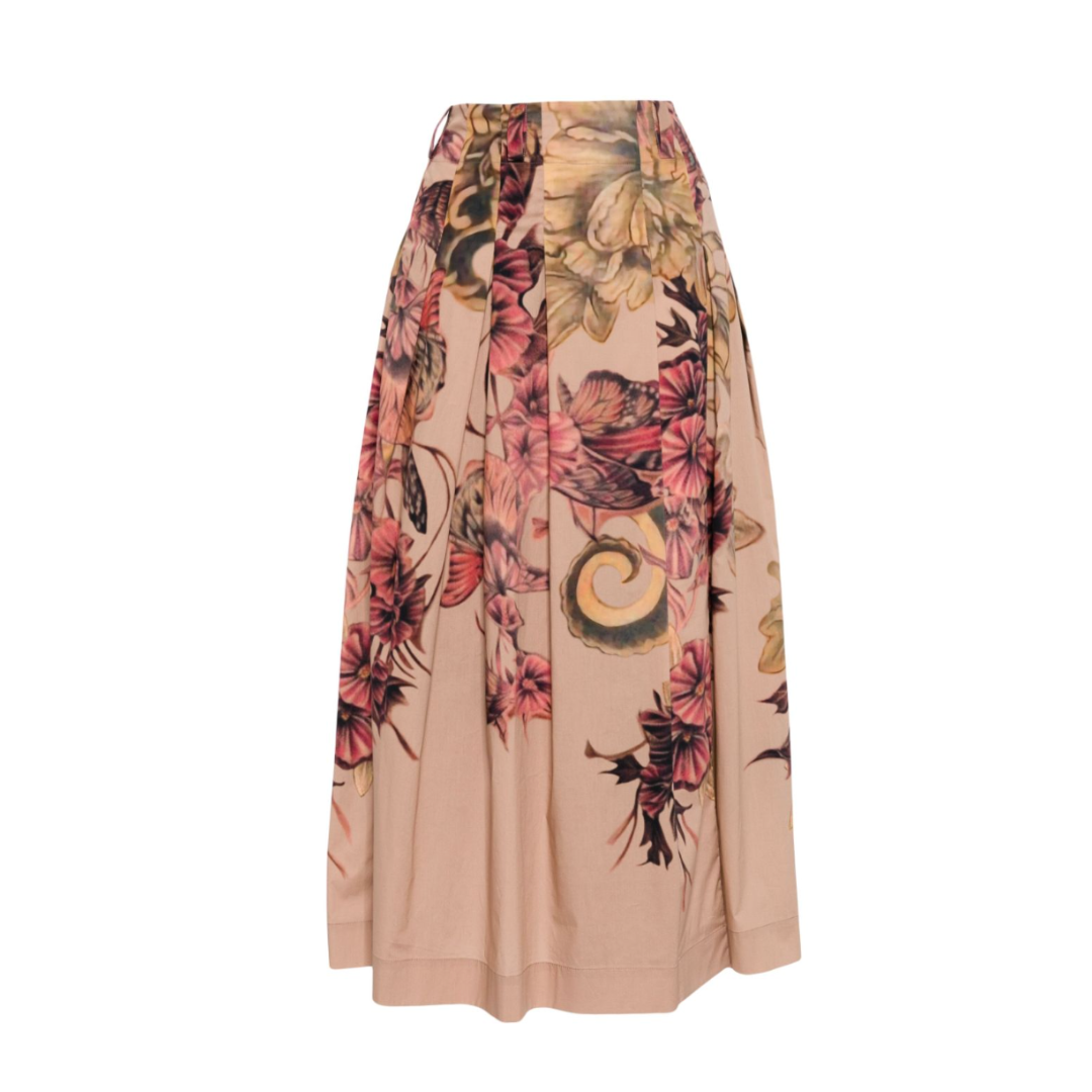 Printed skirt in fantasy print pink