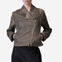 Transit Par-Such Brushed Leather Jacket in Taupe - International designer fashion boutique Australia Riada Concept Woollahra 1016.CFDTRB2370.31