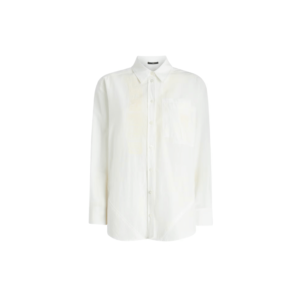 Found Cotton Silk Embroidered Shirt in White