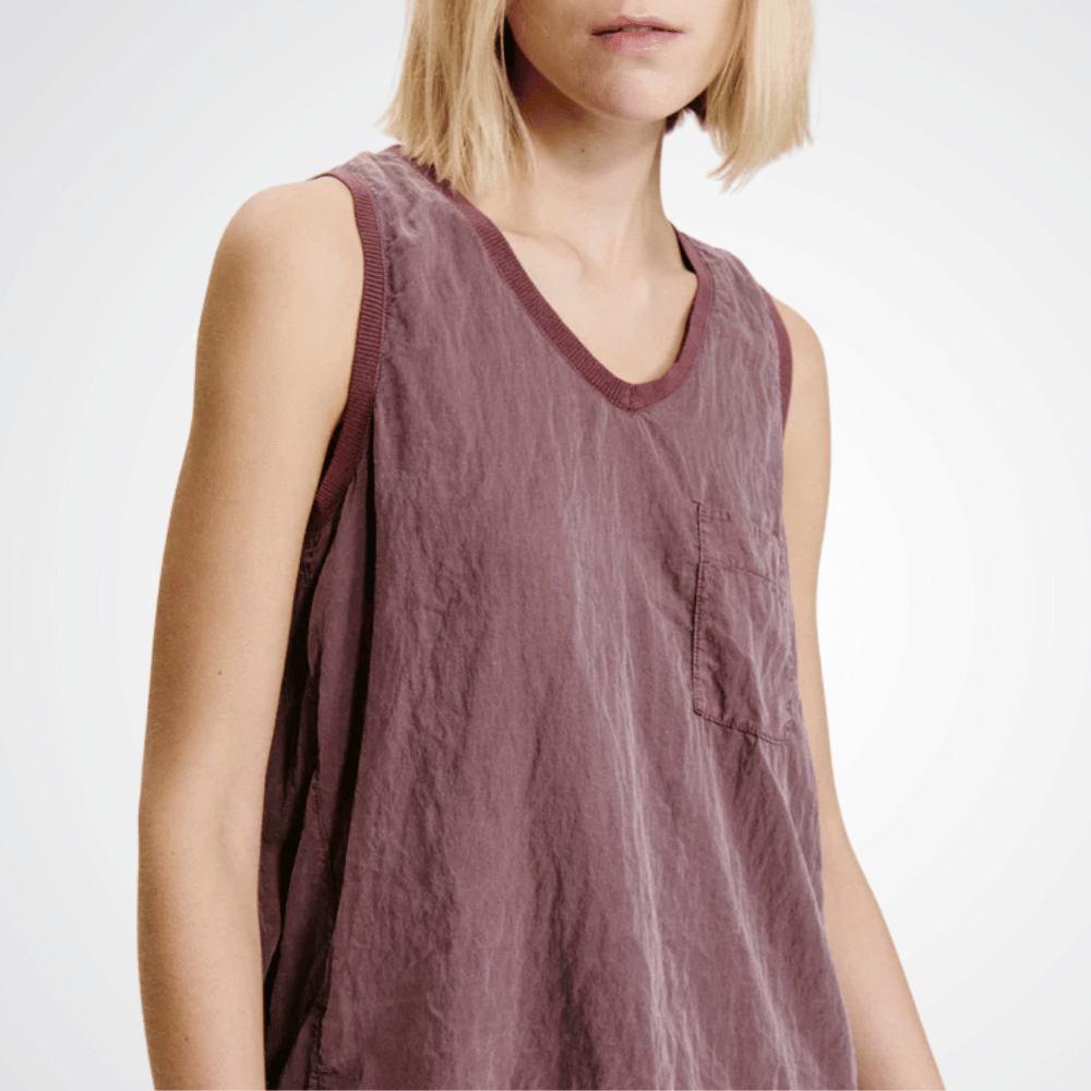 TRANSIT PAR SUCH Silk Comfort-Fit Tank Top in Mauve V313 Transit Par Such at Riada Concept Designer fashion shop online and in store High End fashion boutique Sydney Australia Riada Concept