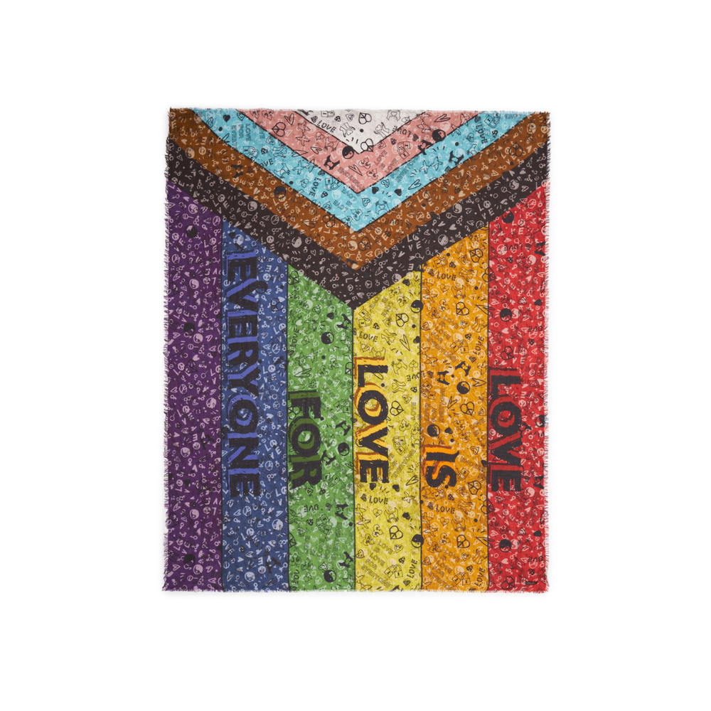 Love is love scarf in multicolour