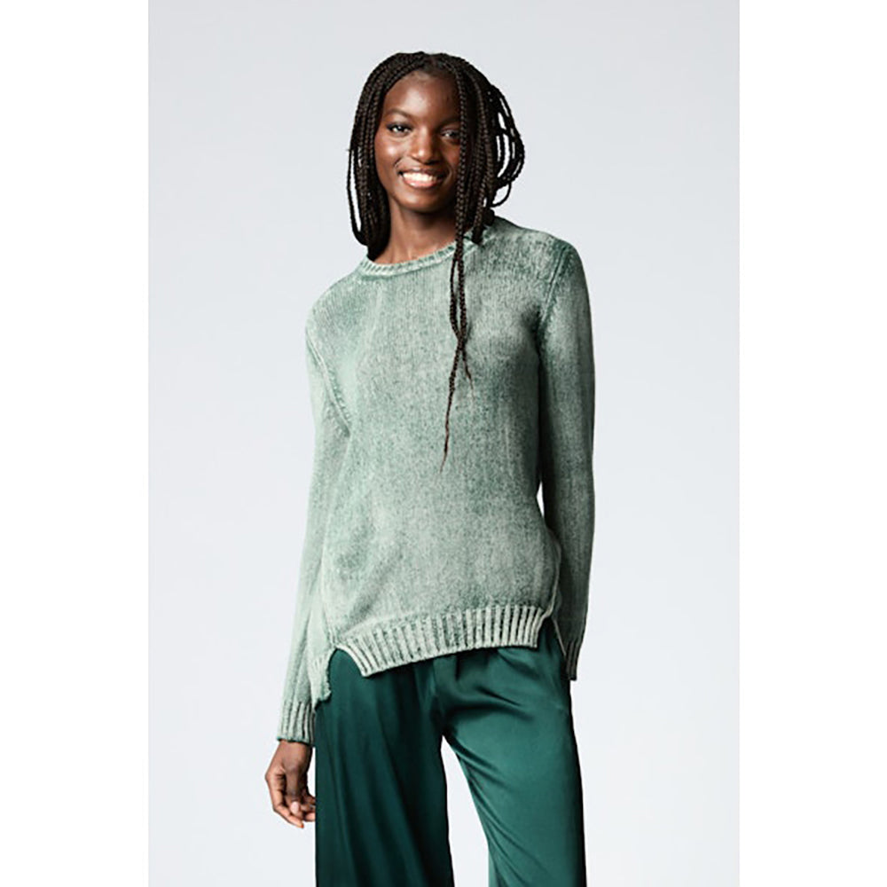 Round Neck Off Gauge Pullover in bosco