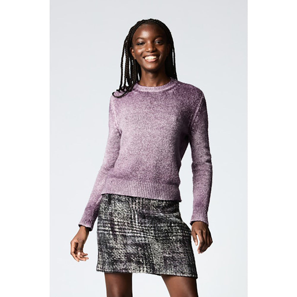 Round Neck Brushed Cotton Pullover in mosto