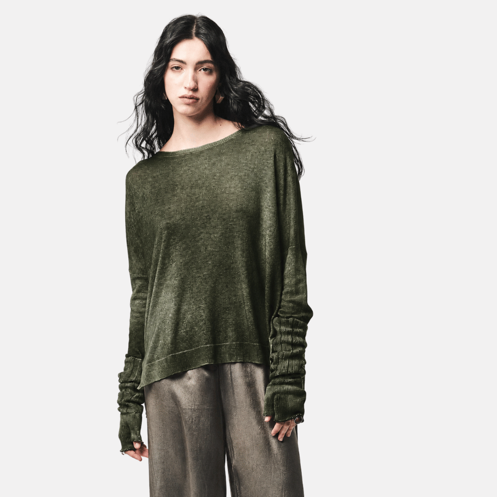Avant Toi Gradient-Effect Cashmere Boat-Neck Sweater in Moss - International designer fashion boutique Australia Riada Concept Woollahra
