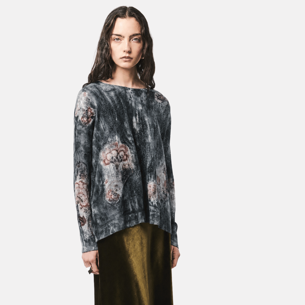 Avant Toi Laminated Needle-Punched Cashmere Sweater in Ghiaccio - International designer fashion boutique Australia Riada Concept Woollahra