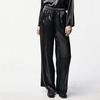 Avant Toi Hand-Painted Stretch Silk Palazzo Pants in Nero - International designer fashion boutique Australia Riada Concept Woollahra