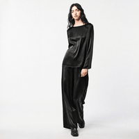 Avant Toi Hand-Painted Stretch Silk Palazzo Pants in Nero - International designer fashion boutique Australia Riada Concept Woollahra