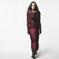 Avant Toi Hand-Painted Stretch Silk Midi Skirt in Wine - International designer fashion boutique Australia Riada Concept Woollahra