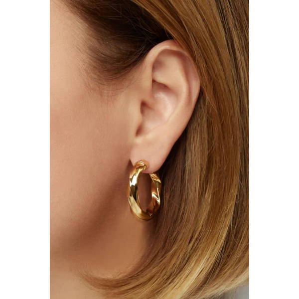 Cindy 3cm Gold Vermeil Hoop Earrings