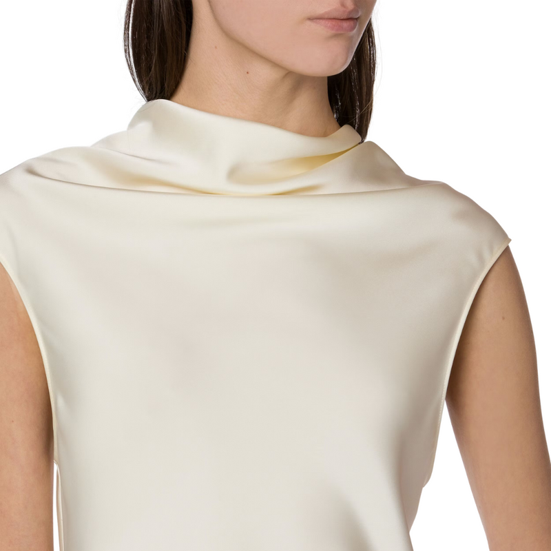 Satin blouse in ivory