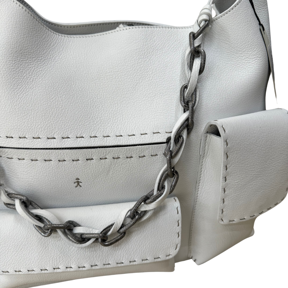 Canotta Pocket Gioiello Mousse  bag in Bianco