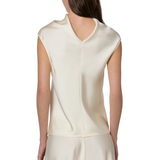 Satin blouse in ivory