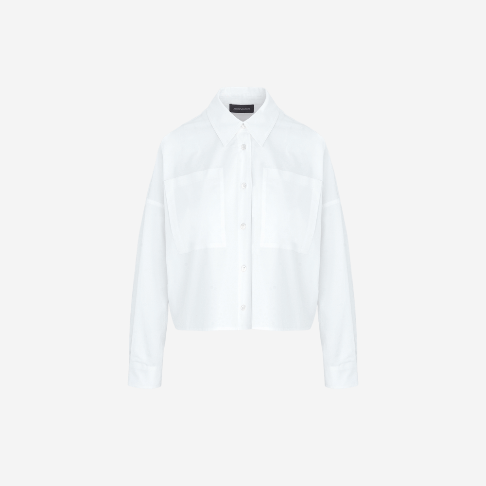 Front Patch Pocket Shirt in Off White