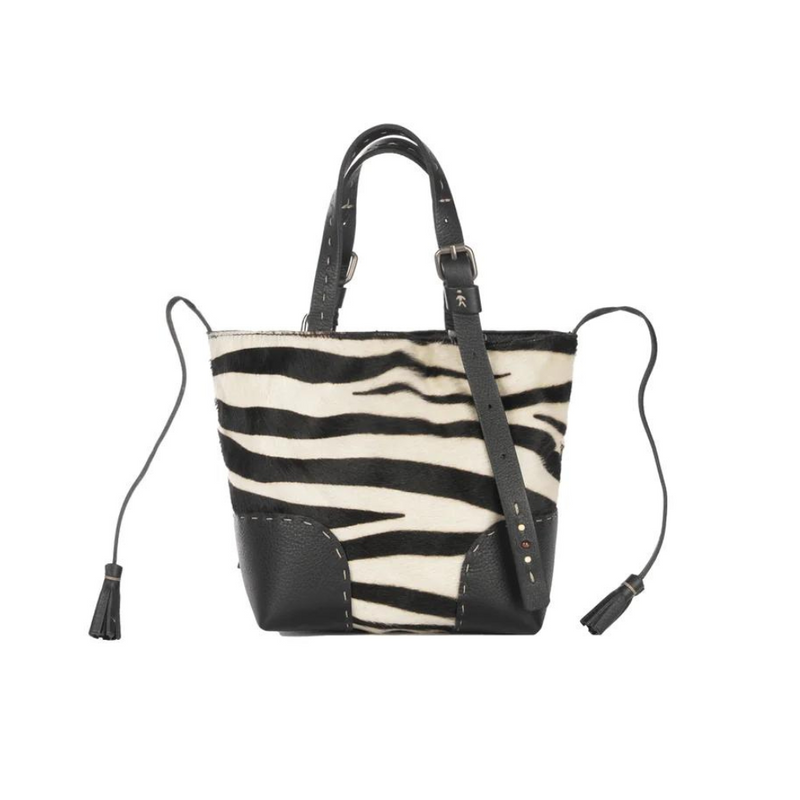 Daria Micro Pony Zebra bag in Bianco/Nero