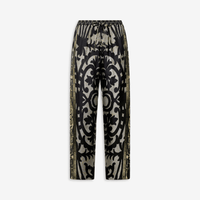 Pierre-Louis Mascia Aloe Silk Trousers in Black and Olive Baroque Motif PIERRE LOUIS MASCIA designer fashion online or in-store at Riada Concept, Sydney’s high-end fashion boutique in Australia.