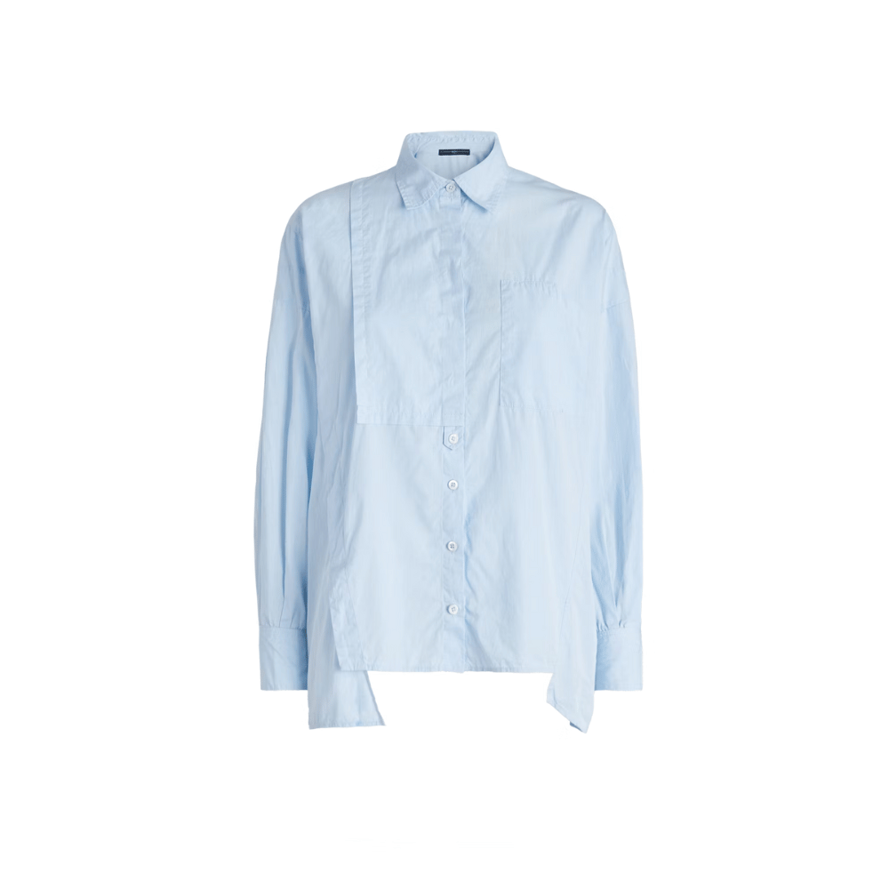 Deadline Asymmetric Cotton Shirt in Light Blue