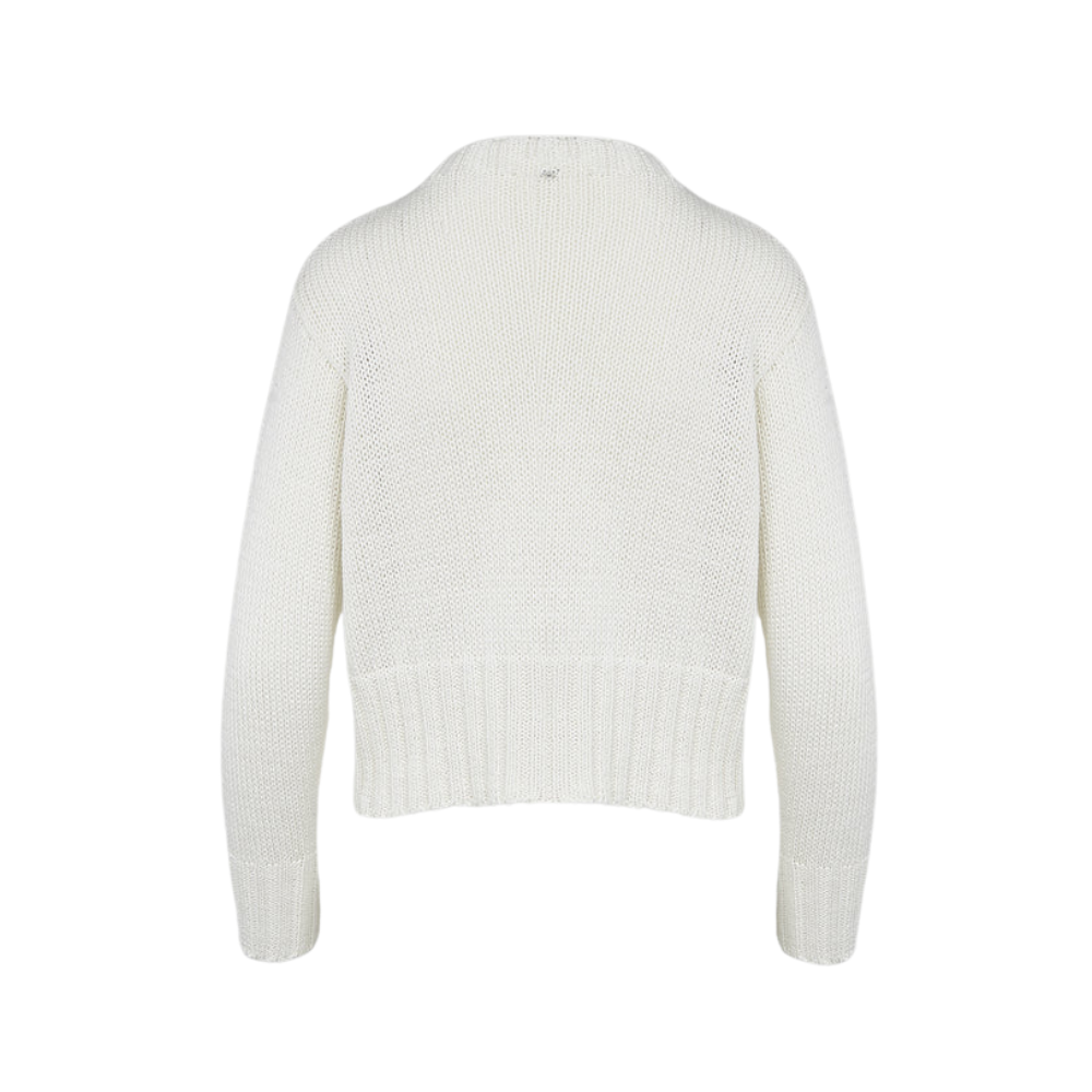 Knit crew-neck in white