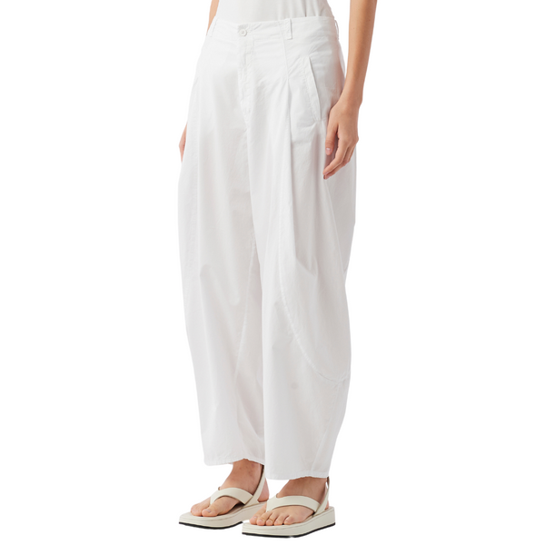Wide cotton pant in white