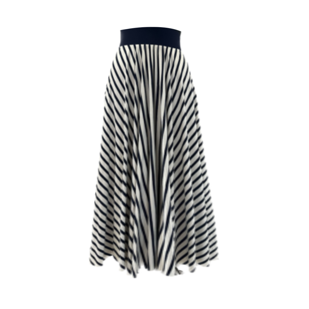 Jersey Sailor Skirt in Navy Stripe