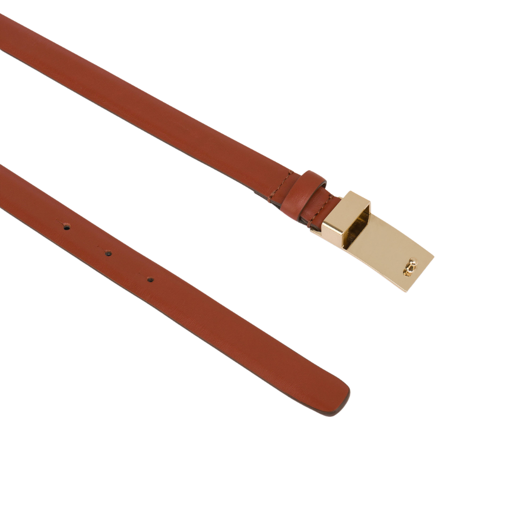 Calf leather belt in brown