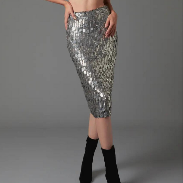 Gender skirt in argento