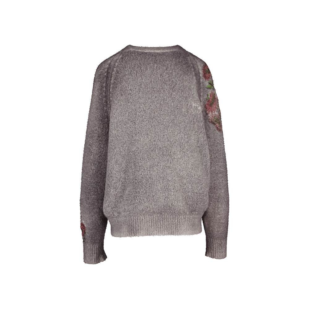 Avant Toi Hand-Painted Floral Embroidered Cardigan in Ardesia – International designer fashion boutique Australia Riada Concept Woollahra