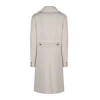 P.A.R.O.S.H. Gold Button Wool Long Pea Coat in Cream – International designer fashion boutique Australia Riada Concept Woollahra