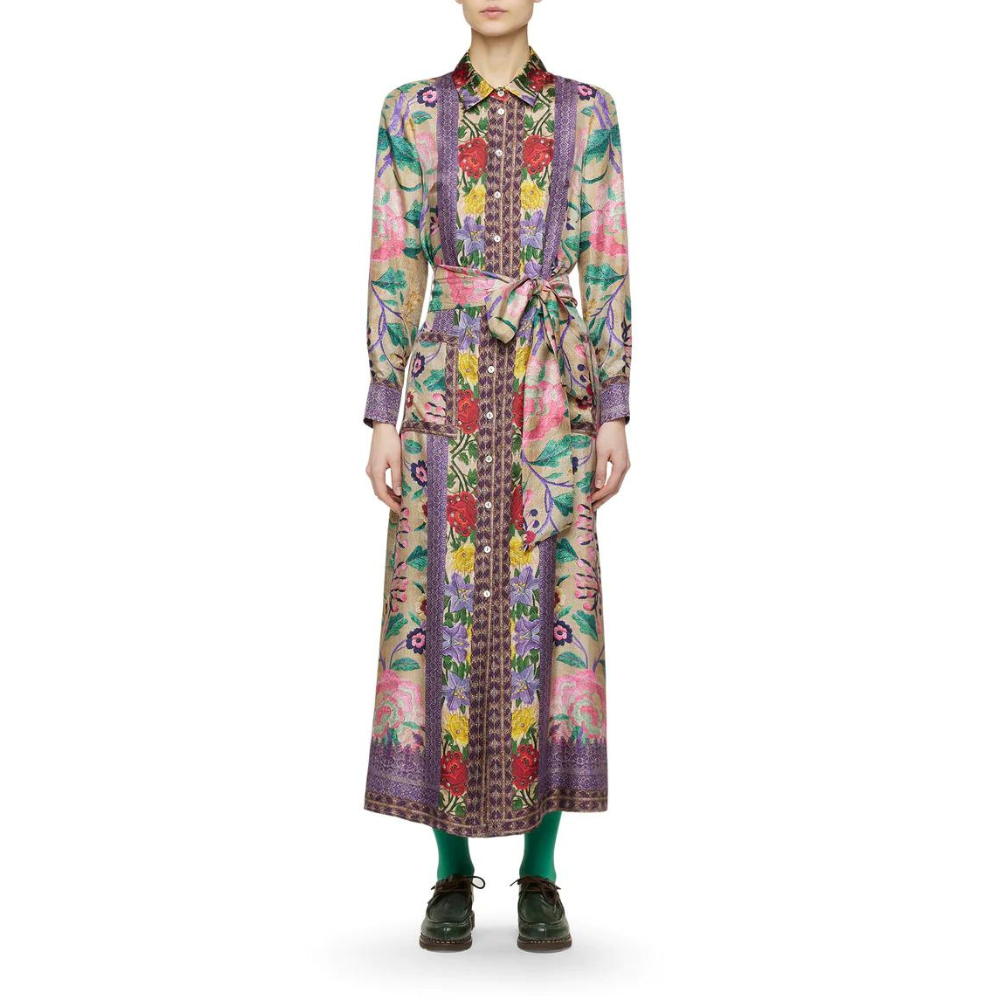 Aloe print dress in multicolour