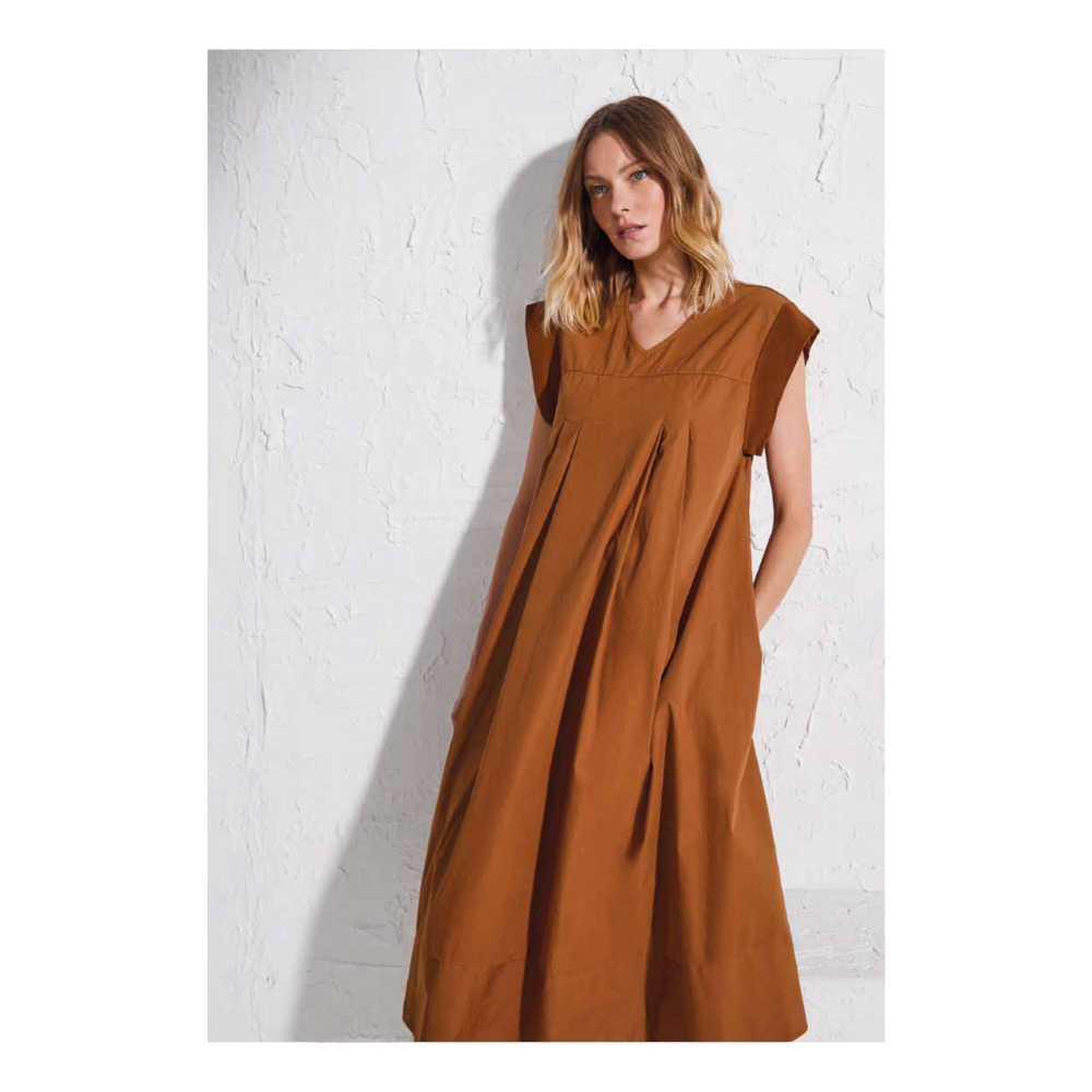 Cotton dress in rust