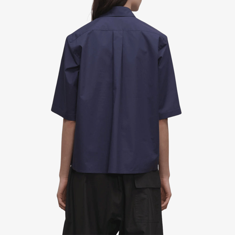 Sofie D’Hoore Pocket-Front Short Sleeve Cotton Shirt in Navy