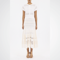 Ulla Johnson Abriana Eyelet Knit Cropped Cardigan in Cowrie – International designer fashion boutique Australia Riada Concept Woollahra