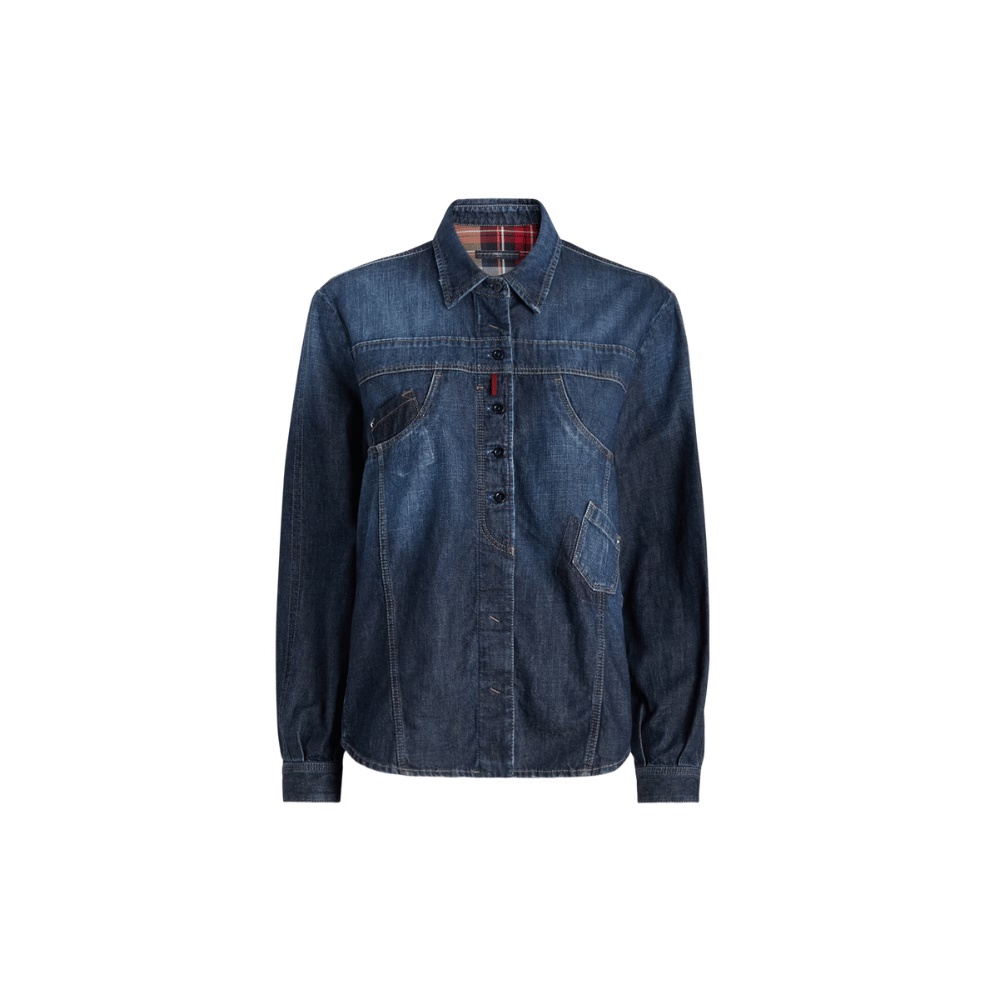 Landgirl Washed Denim Shirt in Blue