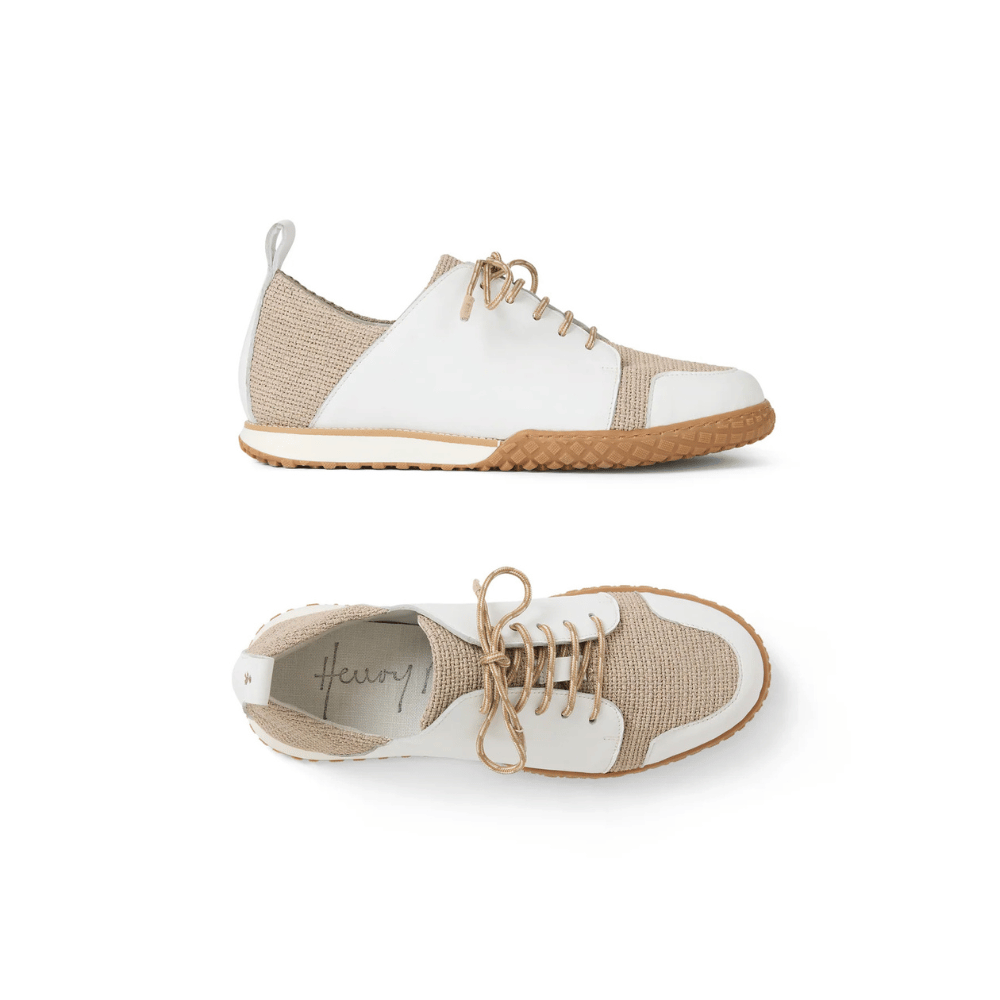 Henry Beguelin Intreccio Canapa Cotton Sneaker in Beige